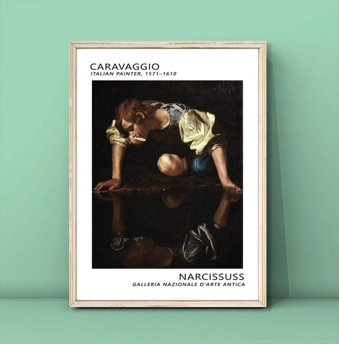 Caravaggio Narcissus Reflection Baroque Masterpiece Gallery Poster