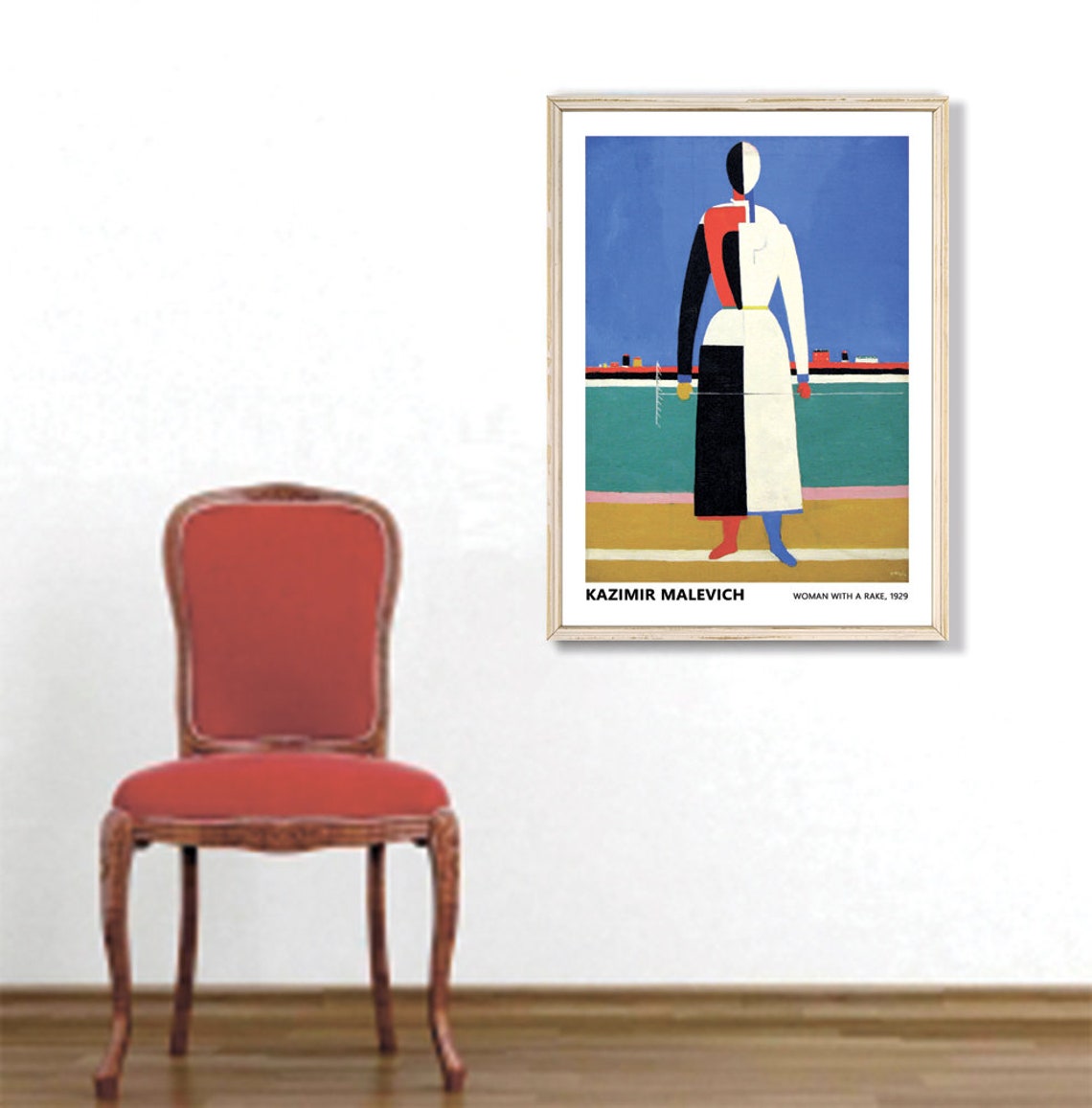 Kazimir Malevich Woman With A Rake 1928 Print Wall Art Malevich Poster Malevich Painting Abstract Colorful Woman Poster - Image 3