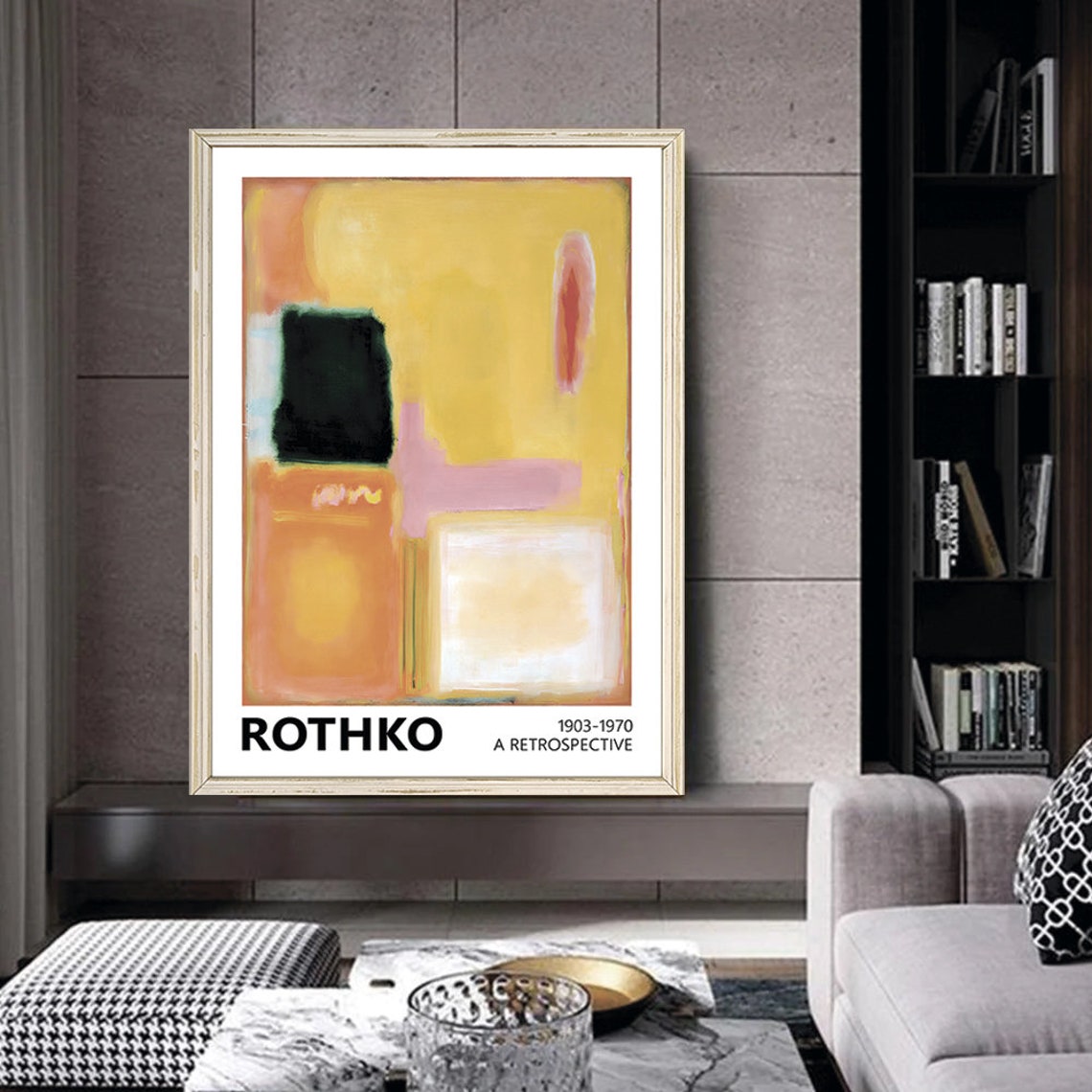 Mark Rothko Yellow Green Color Field Retrospective Abstract Art Poster - Image 2