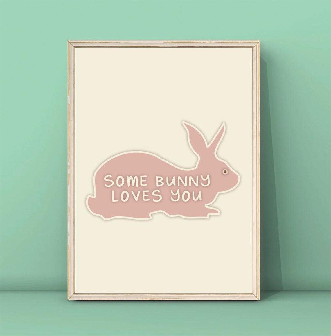 Cute Bunny Print Art Trendy Easter Decor Springtime Poster Rabbit Line Art Print Easter Quote Wall Art Spring Decor