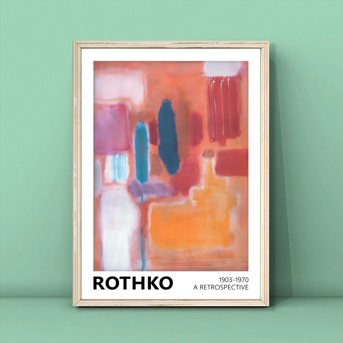 Mark Rothko No 9 1948 Pink Blue Abstract Retrospective Art Poster
