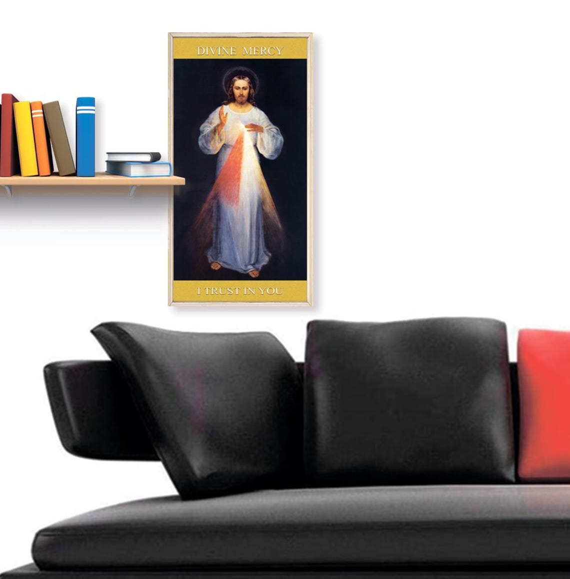 Divine Mercy I Trust In You Jesus Christ Catholic Prayer Art Poster - Image 3
