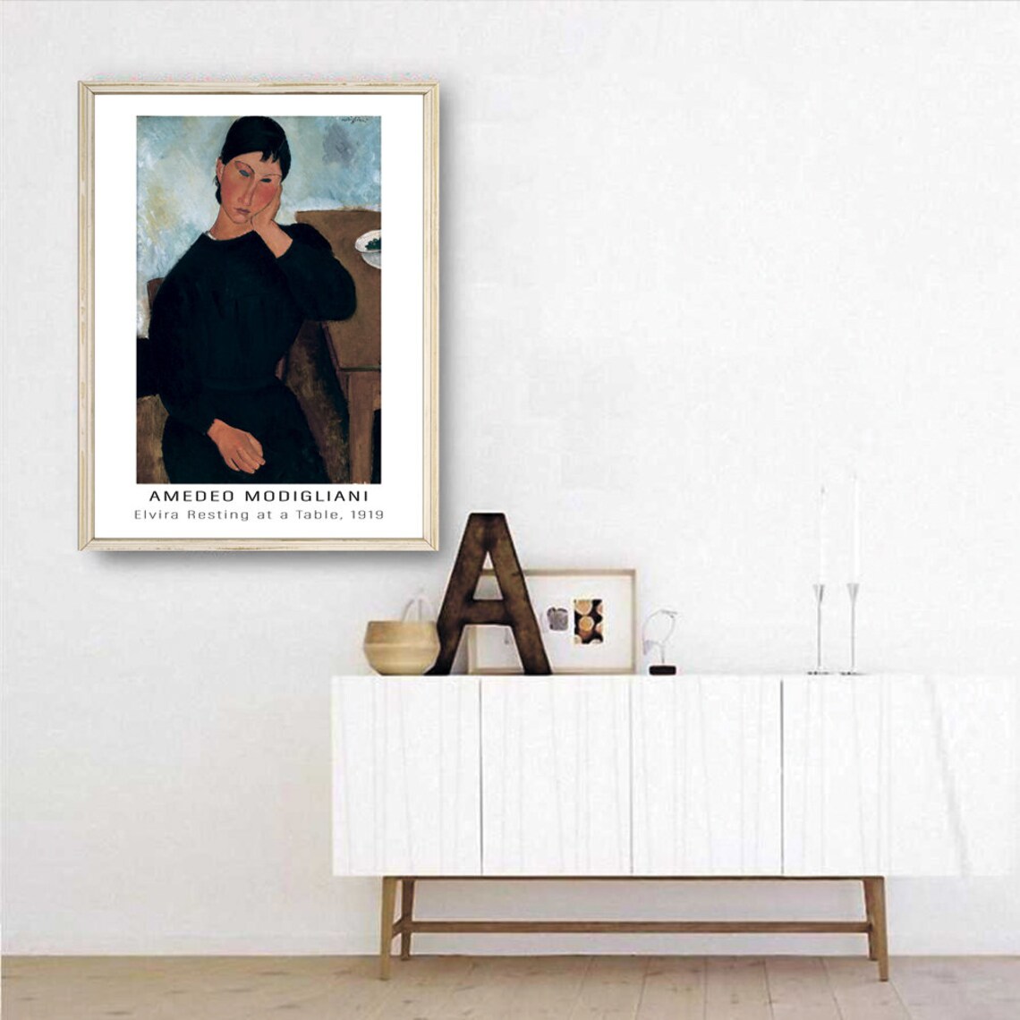 Amedeo Modigliani Elvira Resting At A Table Art Print - Image 3
