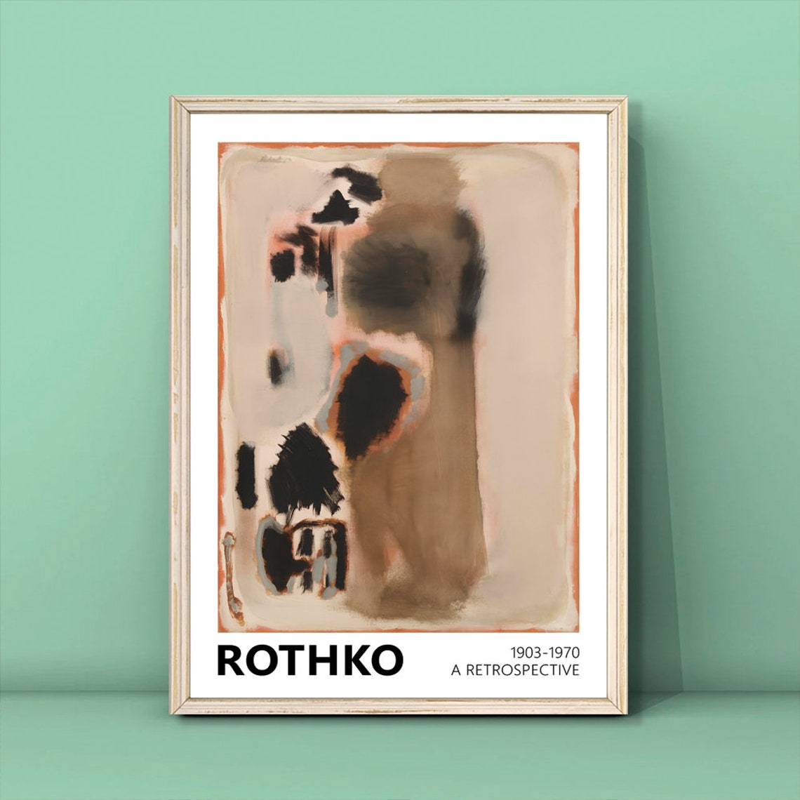 Mark Rothko No 5 No 24 Beige Black Abstract Retrospective Poster