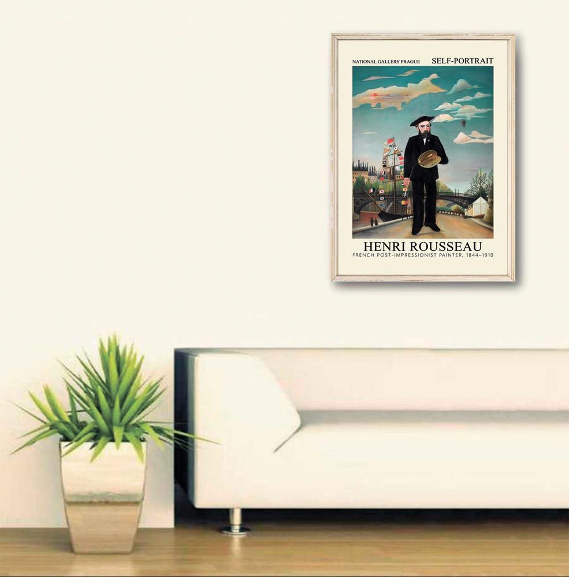 Henri Rousseau Self Portrait 1890 Painter With Palette Museum Poster - Image 2
