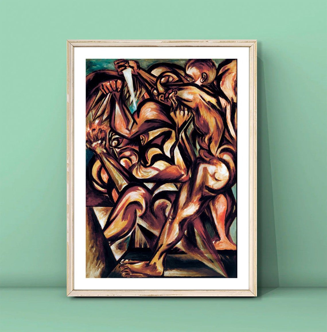 Jackson Pollock Dynamic Interlocking Figures Expressionist Poster