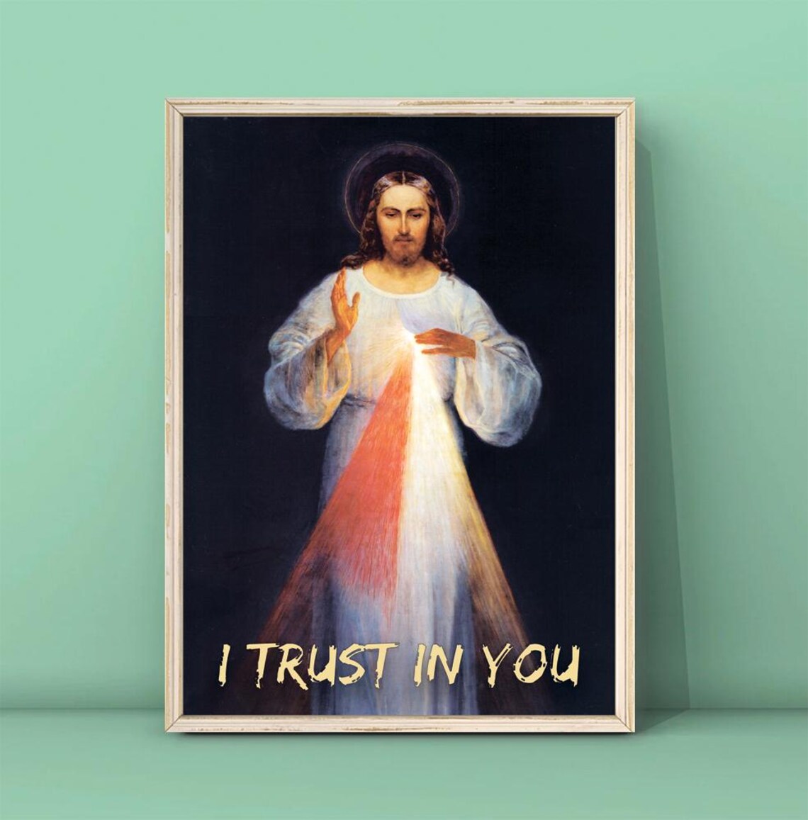 I Trust In You Divine Mercy Jesus Christ Catholic Faith Art Poster