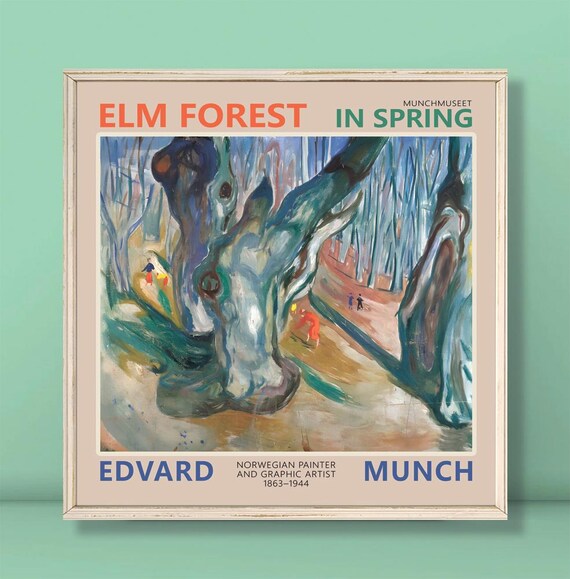 Edvard Munch Elm Forest in Spring Norwegian Expressionist Poster