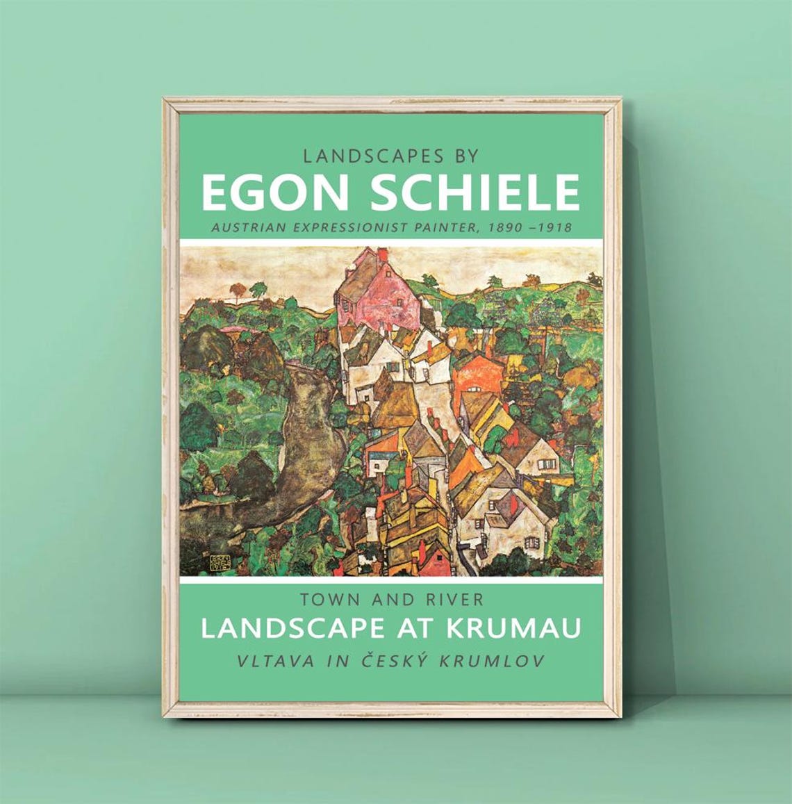 Egon Schiele Landscape At Krumau Czech Town And River Art Poster