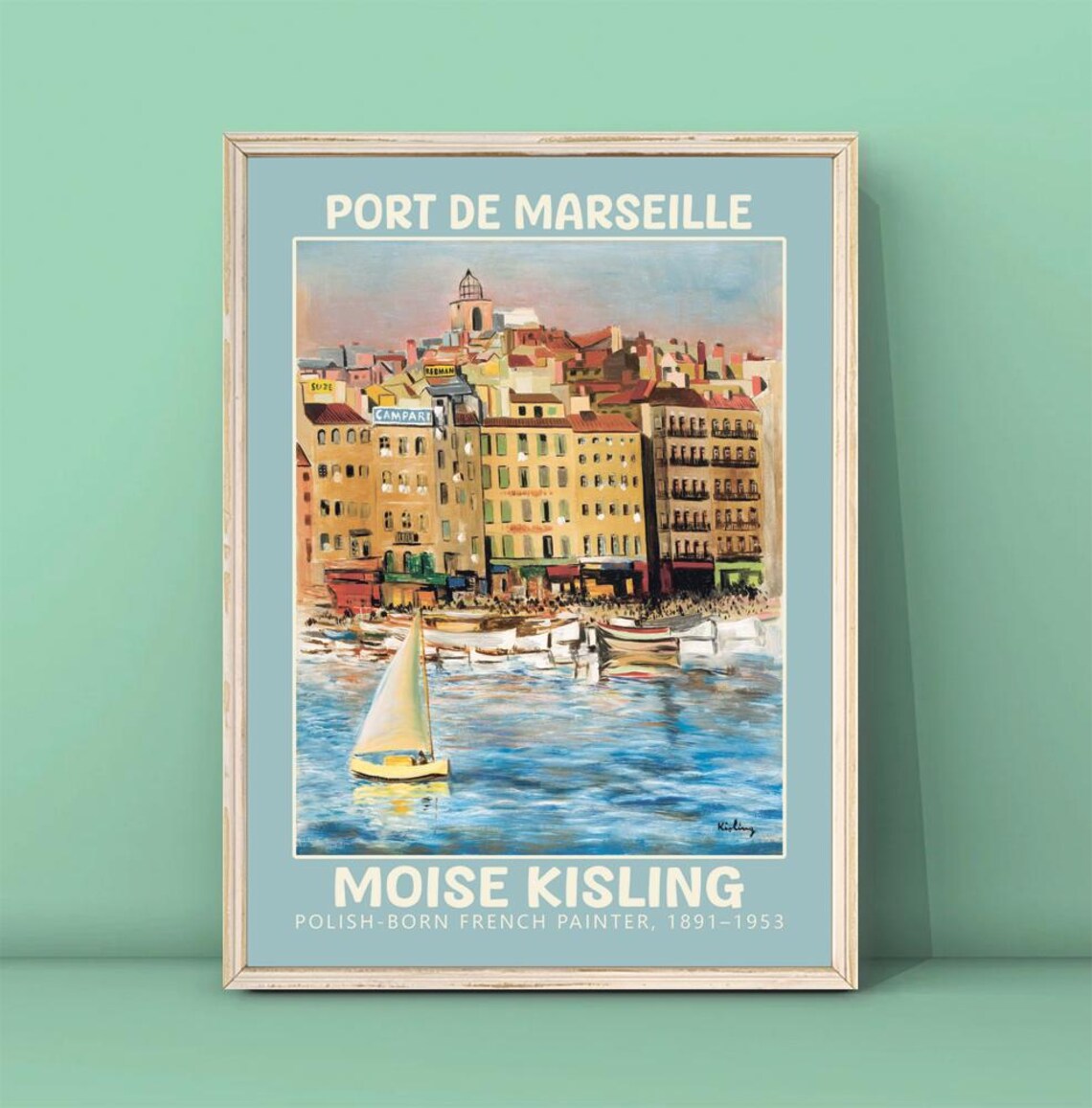 Port de Marseille Harbor Moise Kisling Vintage Travel Art Poster