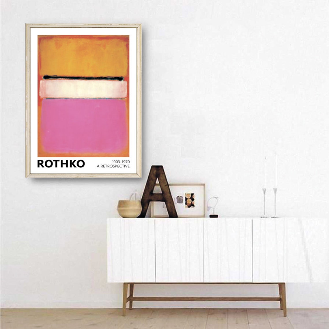 Mark Rothko Pink Orange Magenta Color Field Retrospective Poster - Image 3
