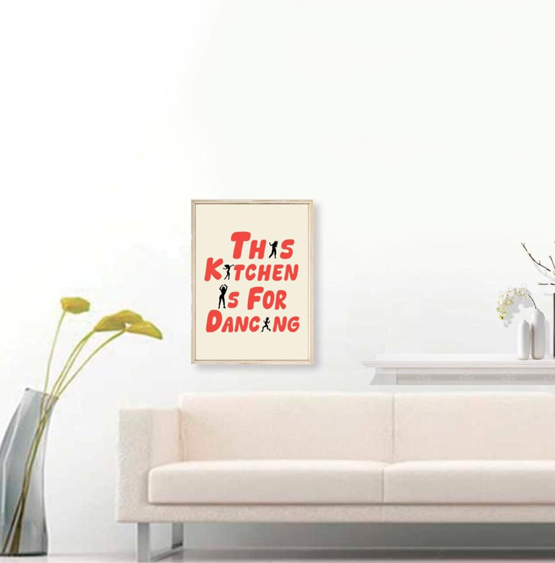 Aesthetic Kitchen Decor Cute Dance Art Red Black Kitchen Wall Art Minimalist Heart Print Trendy Kitchen Poster - Image 3