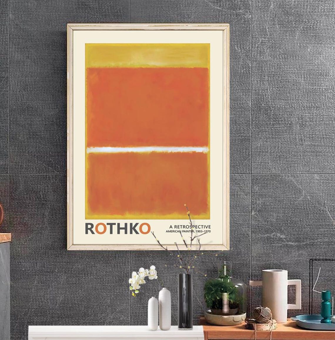 Mark Rothko Orange Yellow Color Field Retrospective Artwork Poster - Image 2