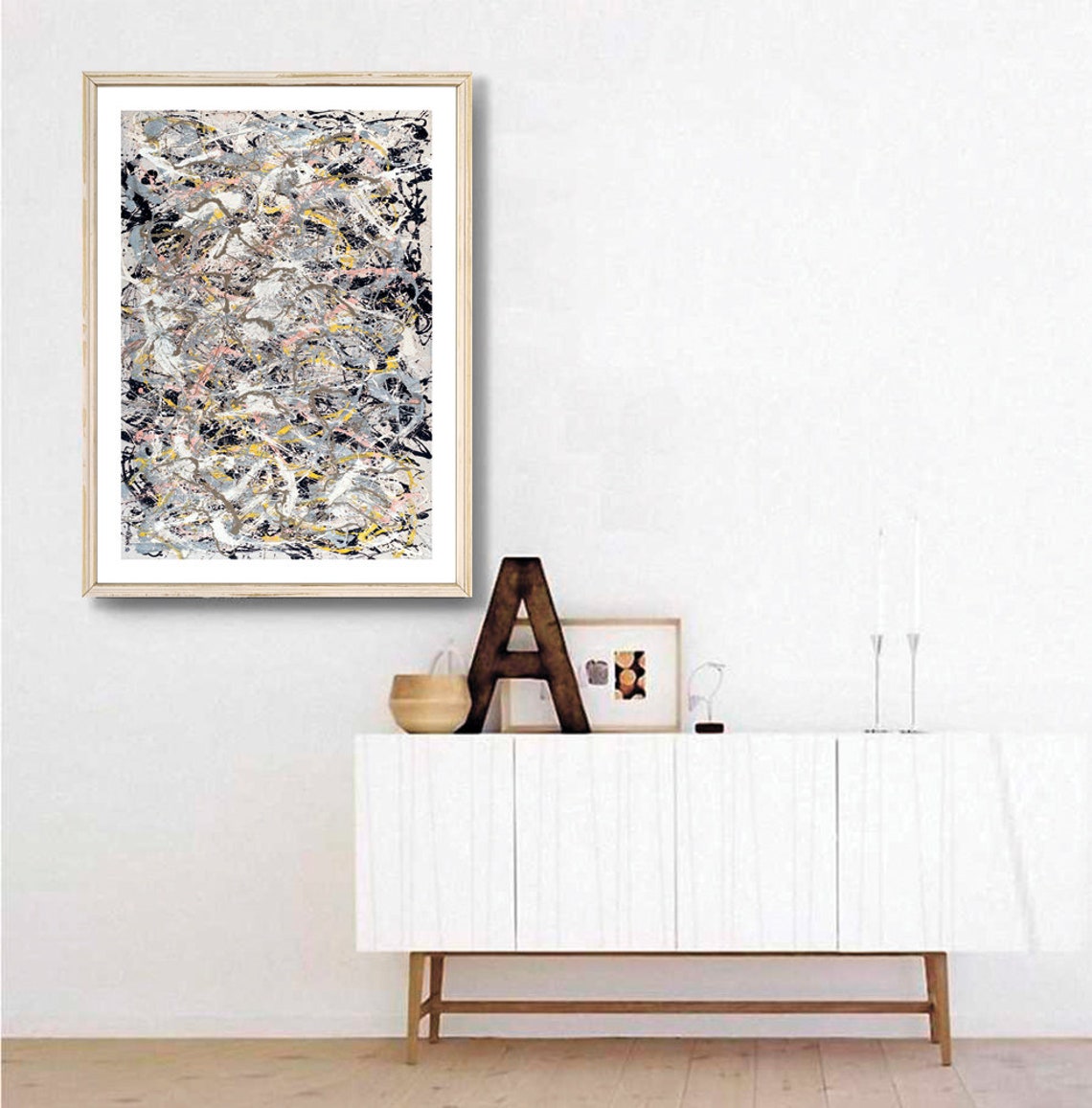 Jackson Pollock Style Abstract Drip Action Painting Art Poster - Image 3