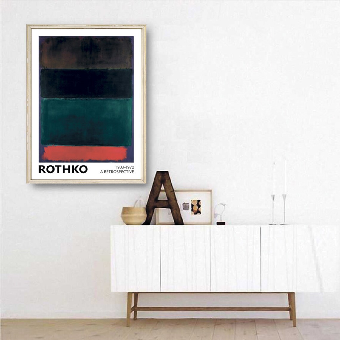 Mark Rothko Retrospective Exhibition Poster Brown Black Teal Abstract Bands - Image 3