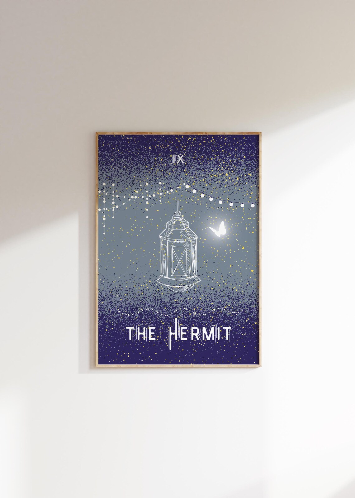 The Hermit Tarot Card Starry Night Lantern Mystic Art Poster