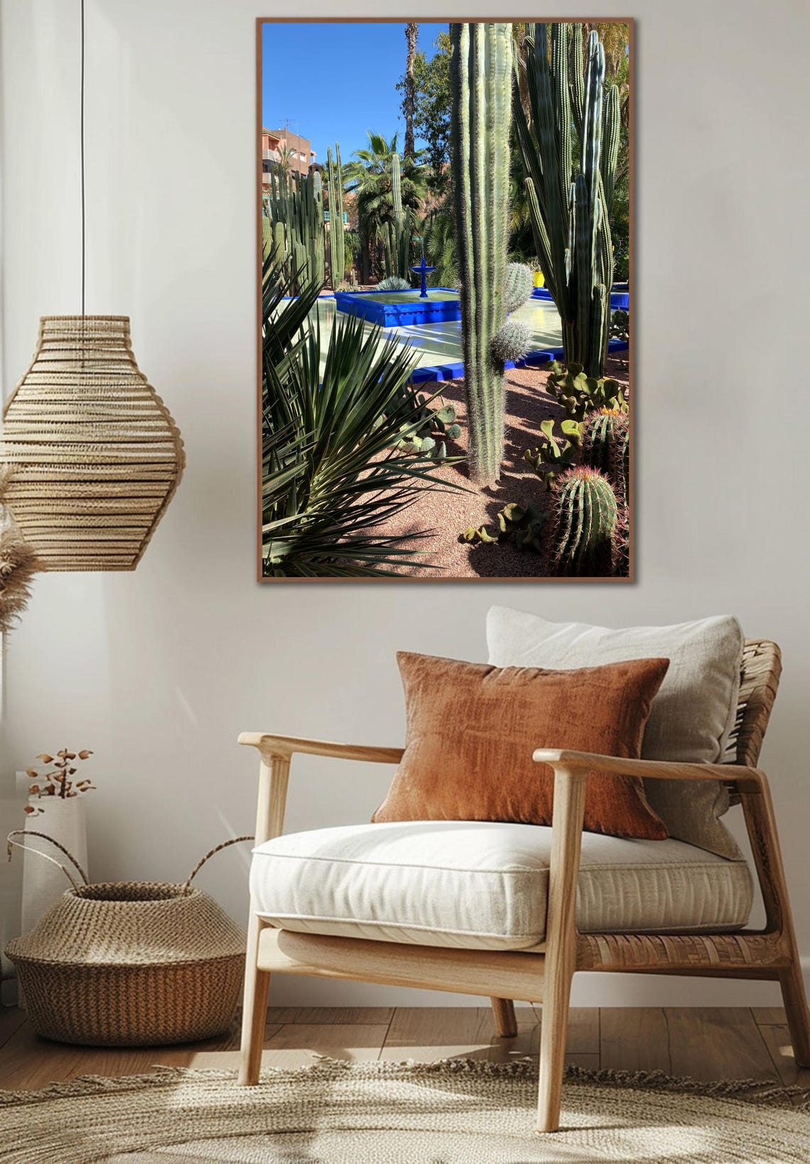 Jardin Majorelle Blue Pool Cactus Garden Morocco Photography Poster - Image 3