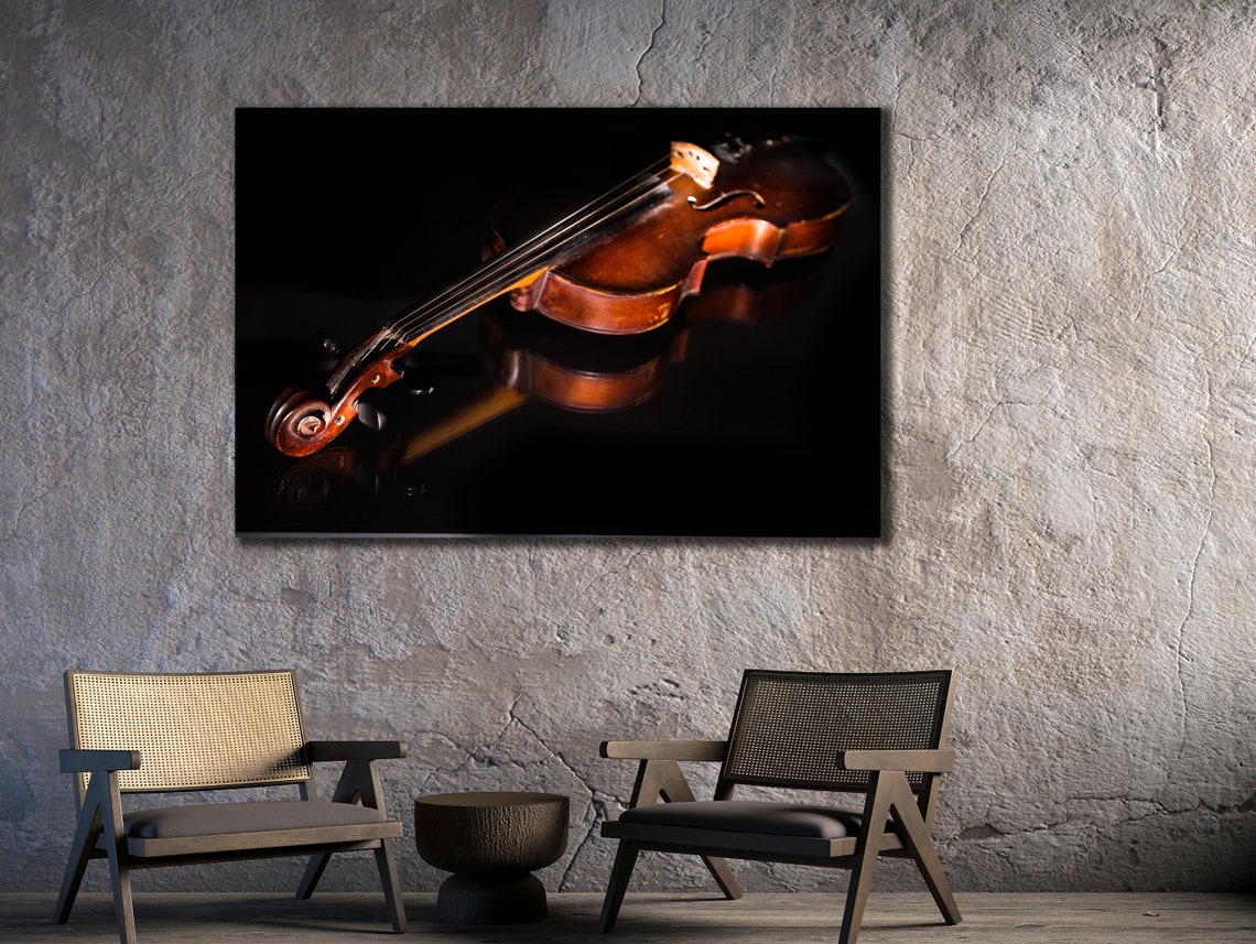 Violin Close Up Black Background Musical Instrument Photo Art Poster - Image 2
