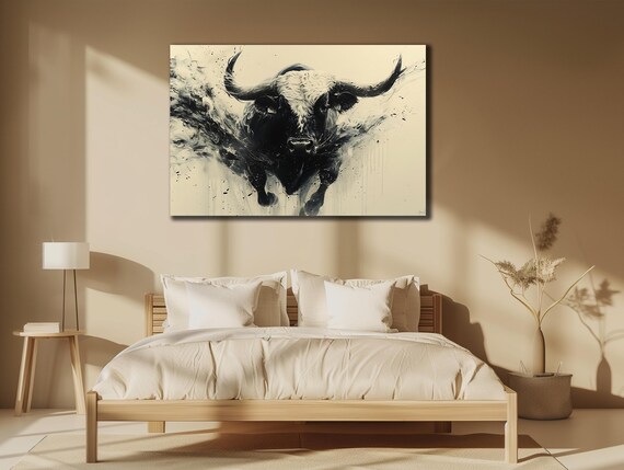 Bull Portrait Prints Wall Art Matador Bull Fighting Animal Poster Farmer Gifts Home Decor Art Prints Room Gift