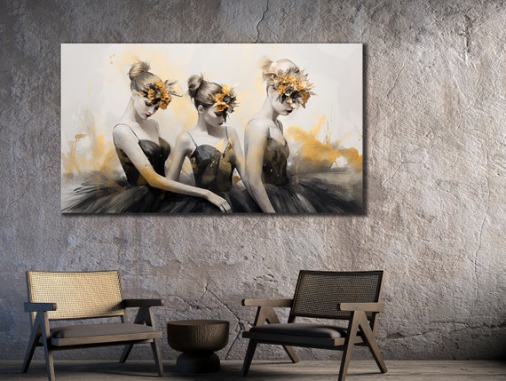 Ballerina Print Art Dancer Wall Art Colorful Painting On Modern Oil Printing Art Gift For Her Woman Dancer Wall Decor