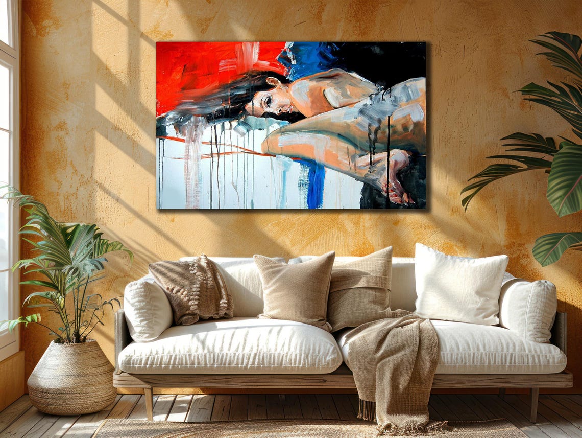 Colorful Naked Prints Nude Painting Art Wall Hanging House Gift Ideas Erotic Bedroom Wall Decor Girl Wall Art Sexy Woman Poste - Image 2