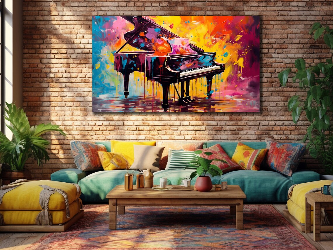 Colorful Piano Painting, Musical Instruments Art Print - Image 3