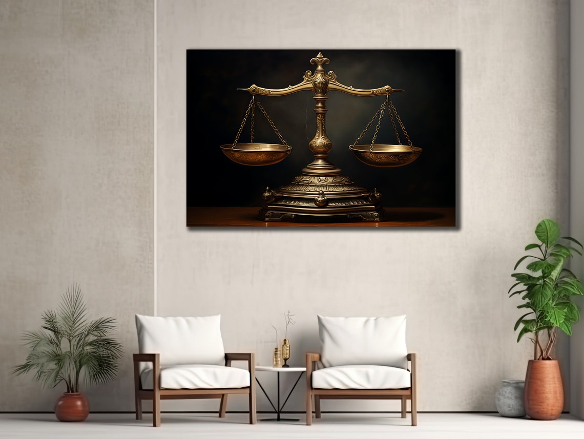 Scales Of Justice Art Lawyer Office Wall Decor Print Wall Art Gift For Lawyer Lawyer Gifts Balance Of Justice Painting On - Image 3