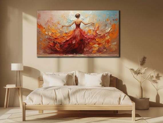 Ballerina Print Art Dancer Wall Art Woman Painting On Modern Oil Printing Art Gift For Her Woman Dancer Wall Decor