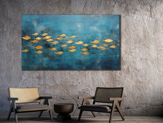 Koi Fish Art Print For Bedroom Decor Golden Fishes Wall Decor Gift Room Wall Decor Animal Print On Gold Fish Painting Art