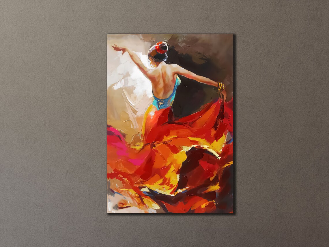 Flamenco Dancer Woman Art Print, Spain Style