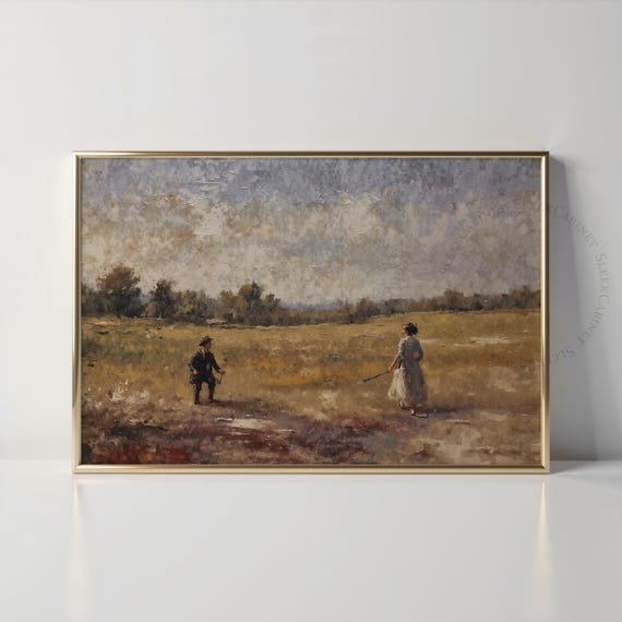Victorian Pastoral Print Countryside Wall Art Decoration Impressionism Artwork Family Gift Art Kysoh