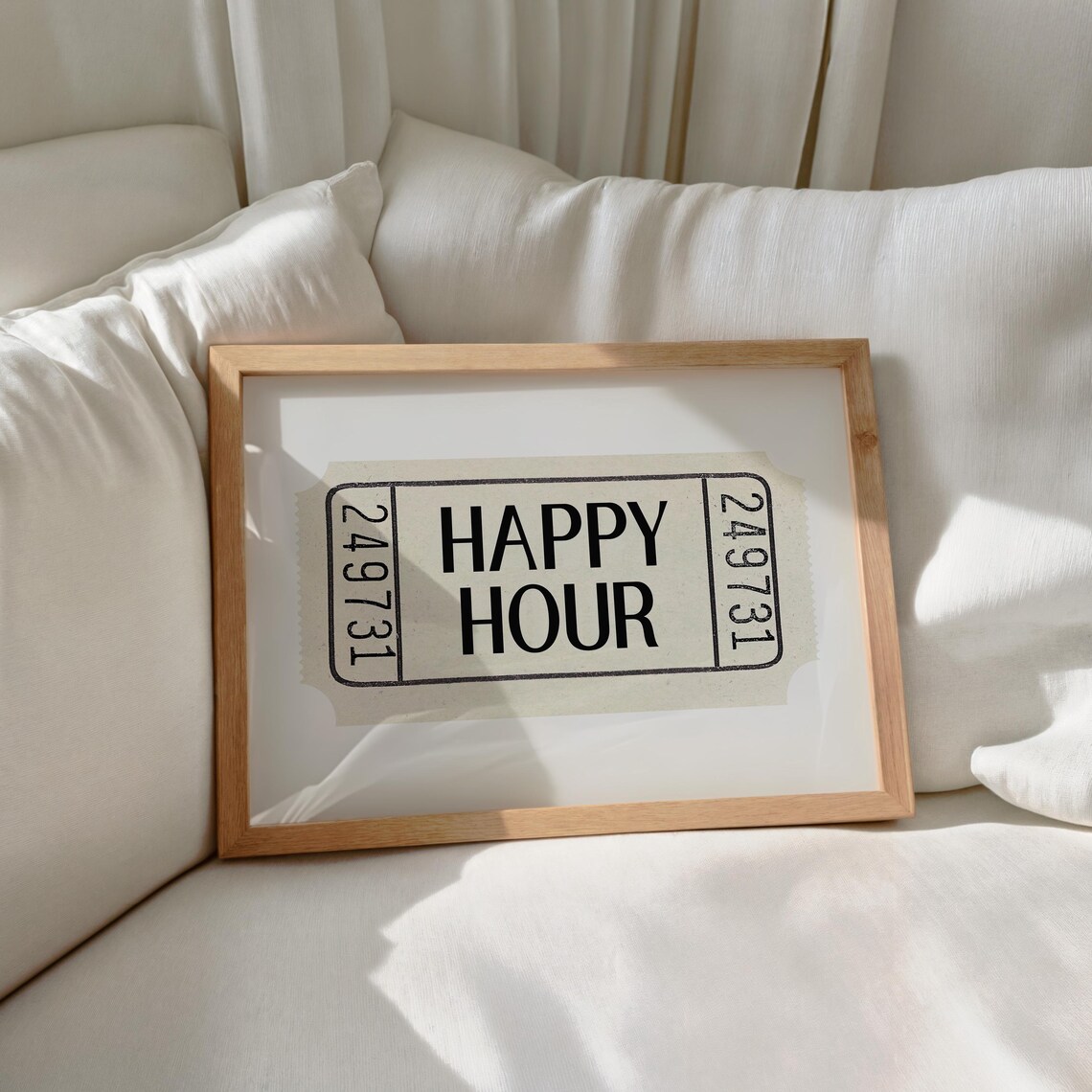 Happy Hour Bar Cart Cocktail Wall Art, Trendy - Image 3