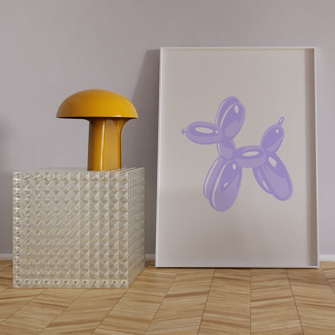 Lilac Preppy Dorm Decor, Minimalist Art Print - Image 3