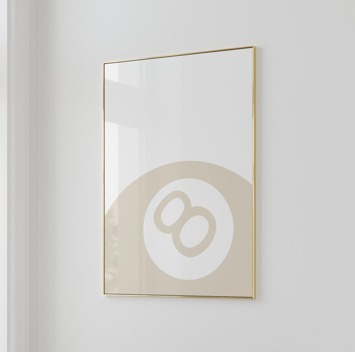 Beige Eight Ball Pool Minimalist Game Room Poster Art Game Room Decor - Image 3