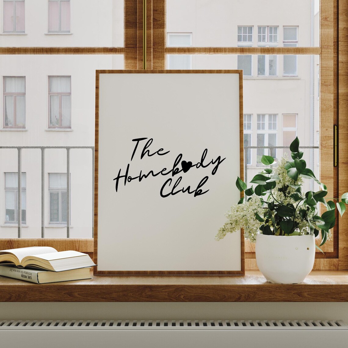 The Homebody Club Script Heart Cozy Minimalist Quote Wall Poster - Image 3