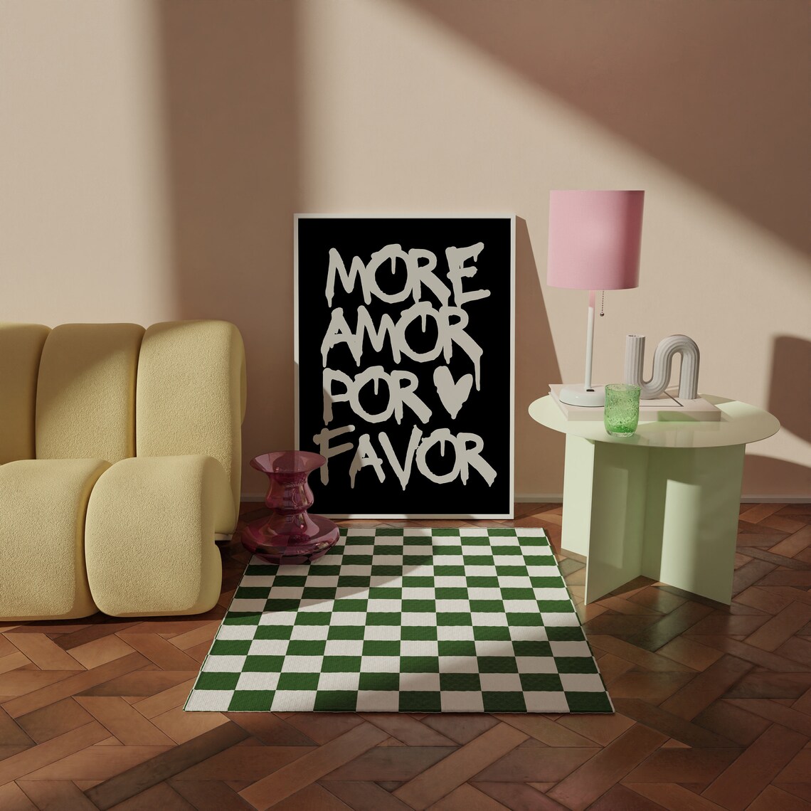 More Amor Por Favor Graffiti Text Black Maximalist Quote Wall Art - Image 3