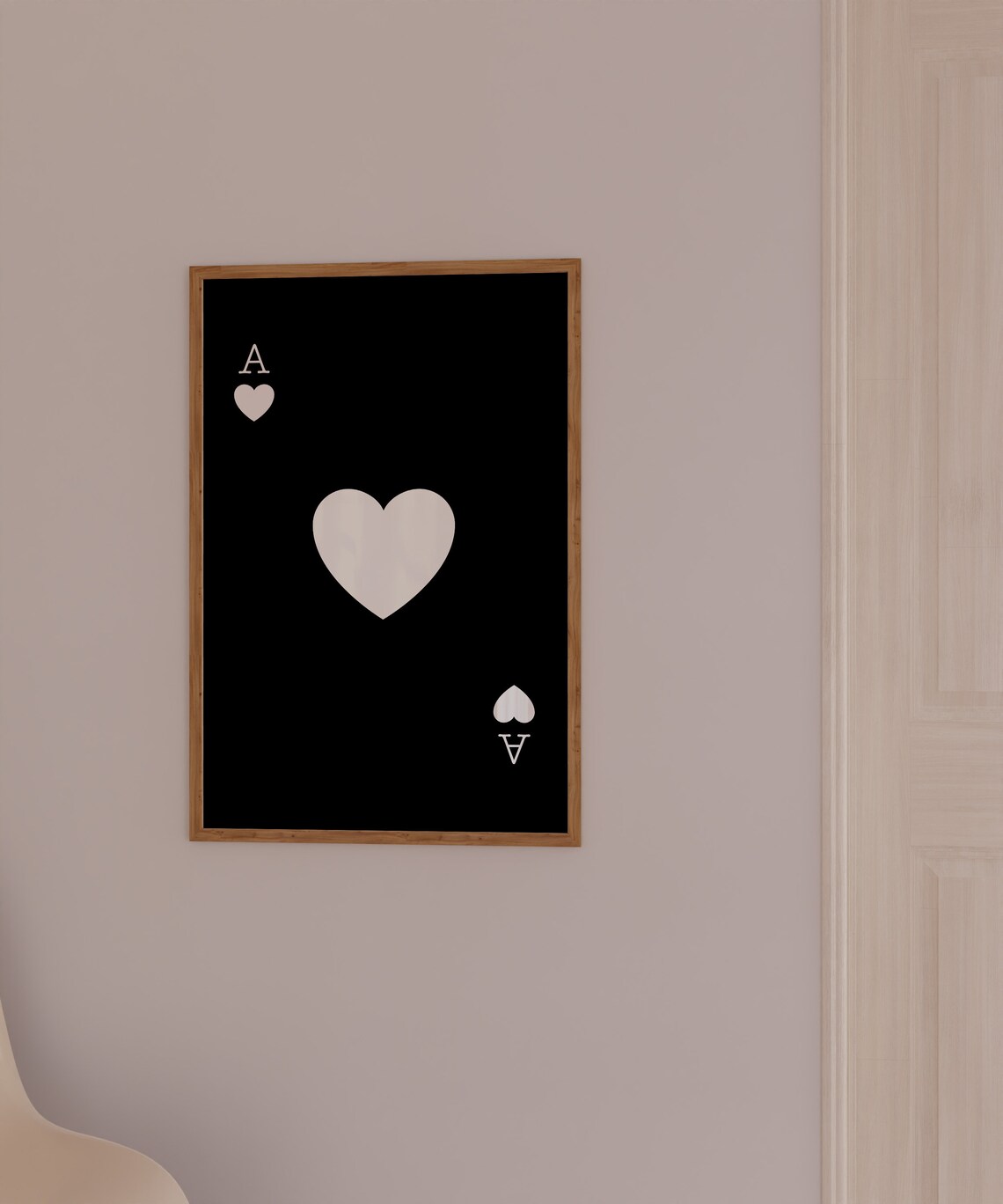 Black And White Play Card Trendy Preppy Art Print - Image 2
