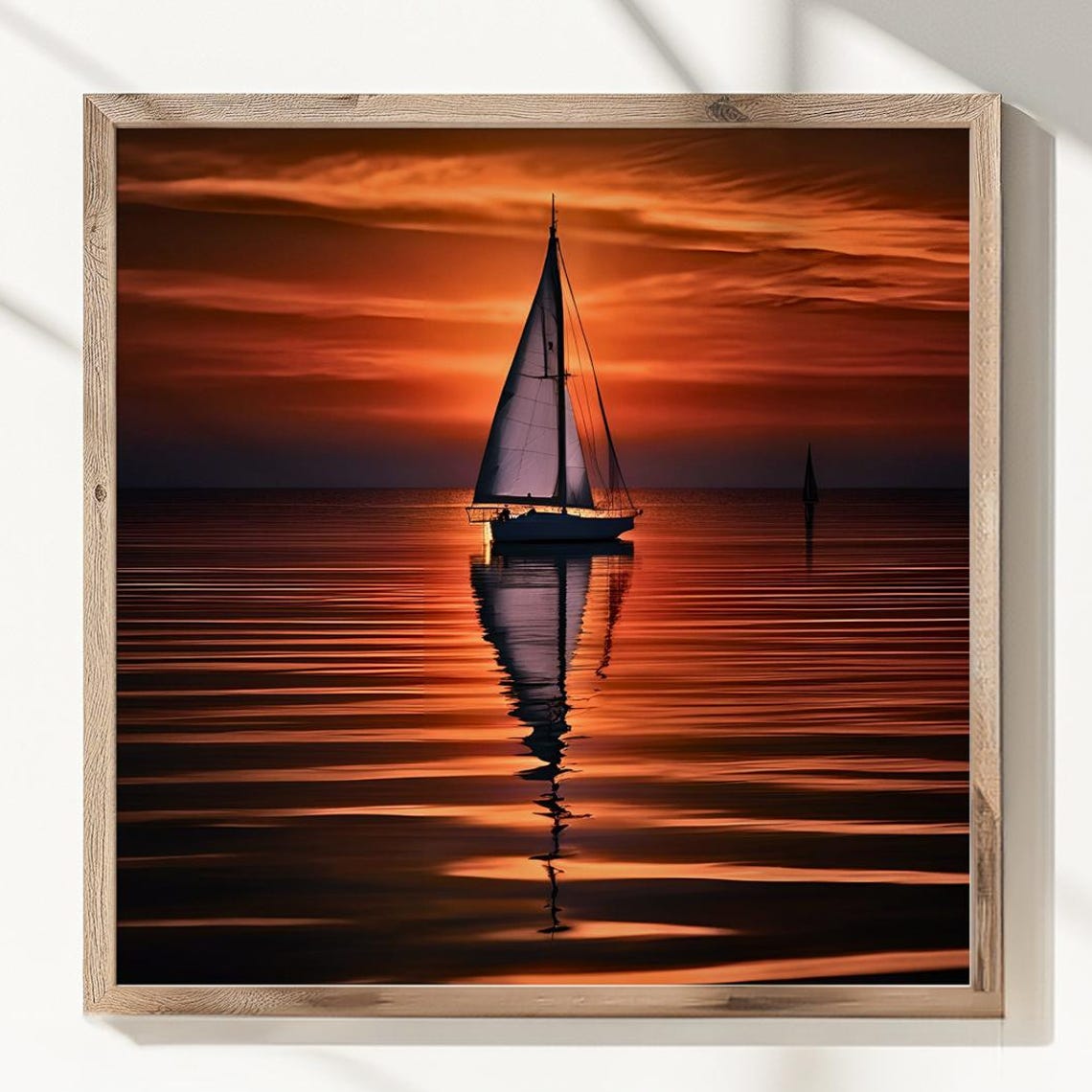 Sailboat Sunset Art Print, Warm Hues