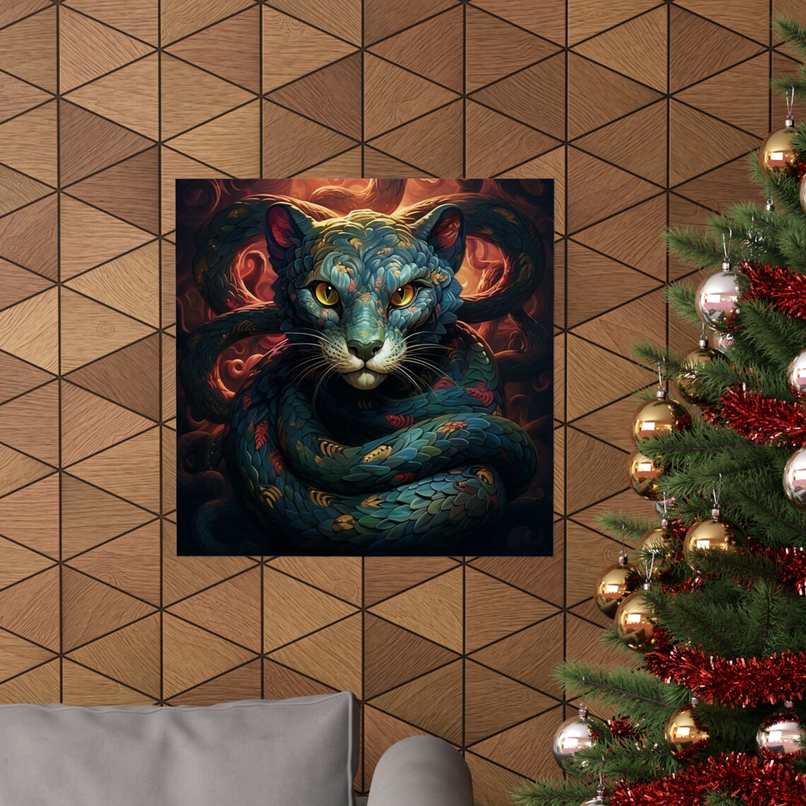 Serpent Cat Psychedelic Cat Lovers Art Print - Image 4