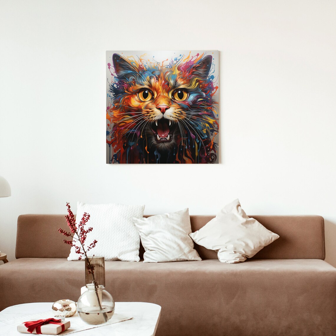 Rainbow Cat Trippy Cat, Psychedelic Cat Poster - Image 2