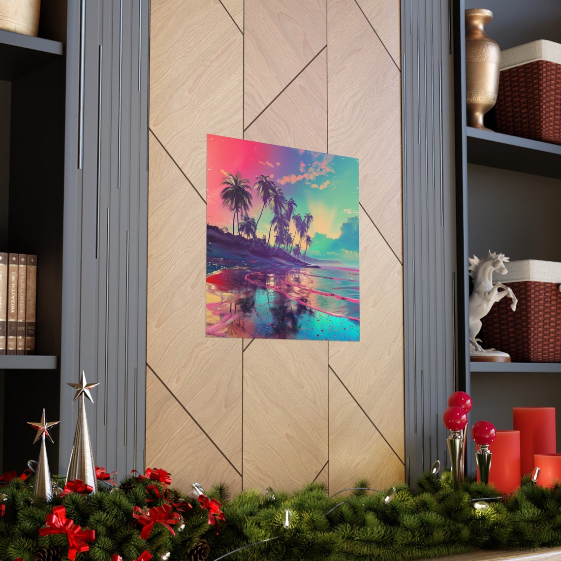 Palm Tree Beach Abstract Design Poster - Image 3