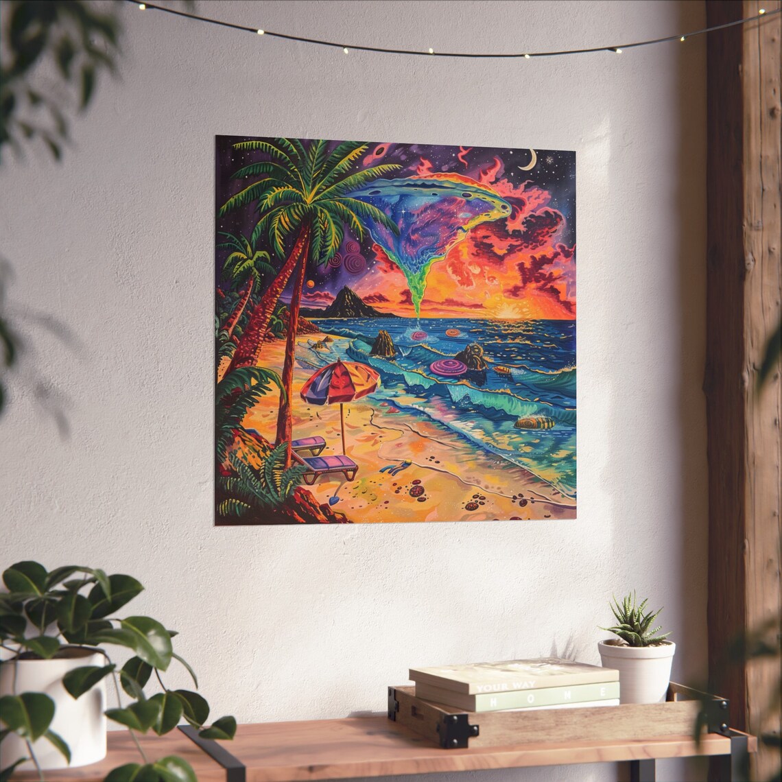 Ocean Rainbow Vortex Abstract Design Poster