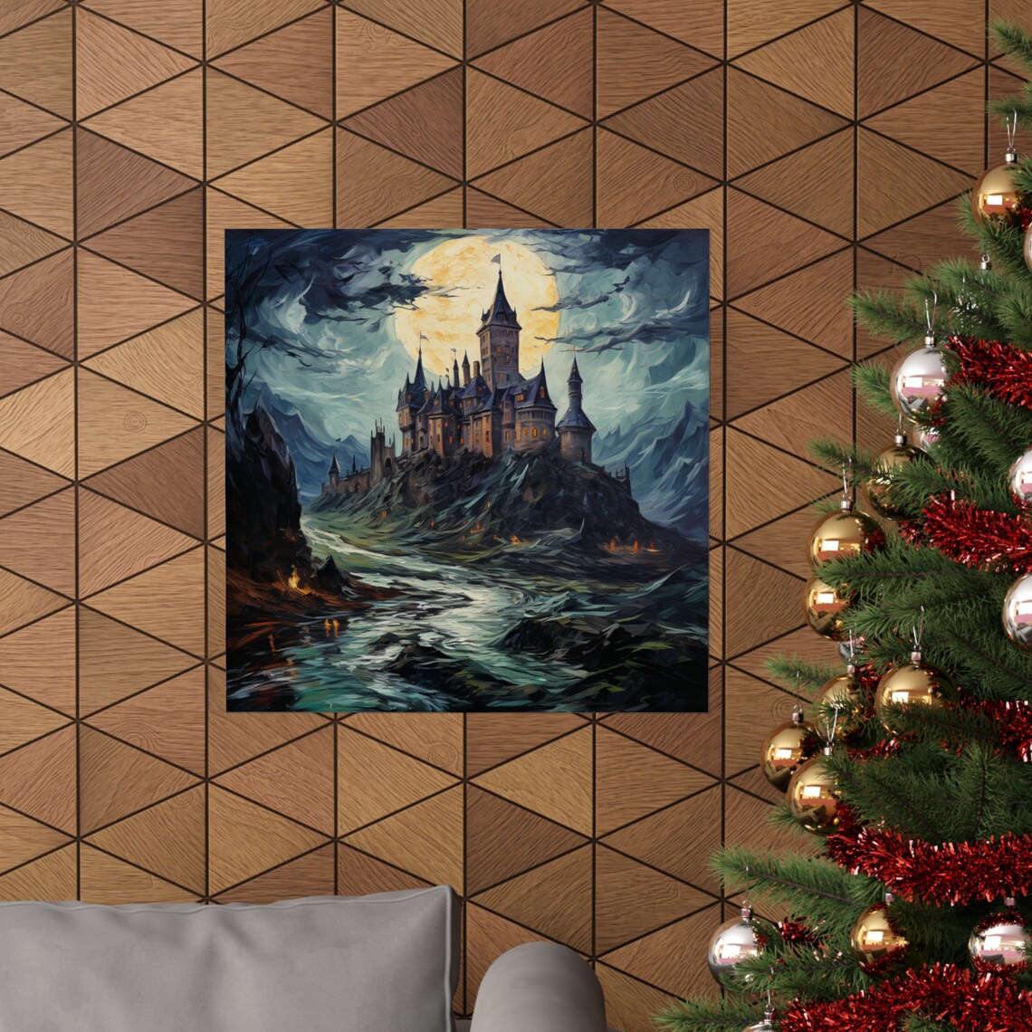 Post Impressionism Elegant Castle, Modern Art Poster - Image 4