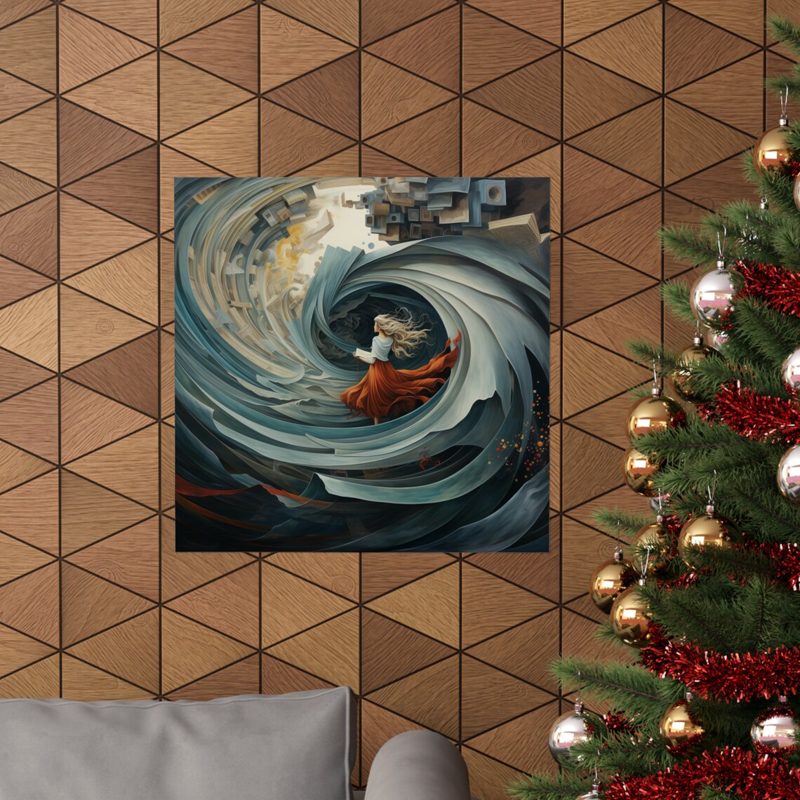 Abstract Whirl Wind Girl, Modern Futuristic Art - Image 4