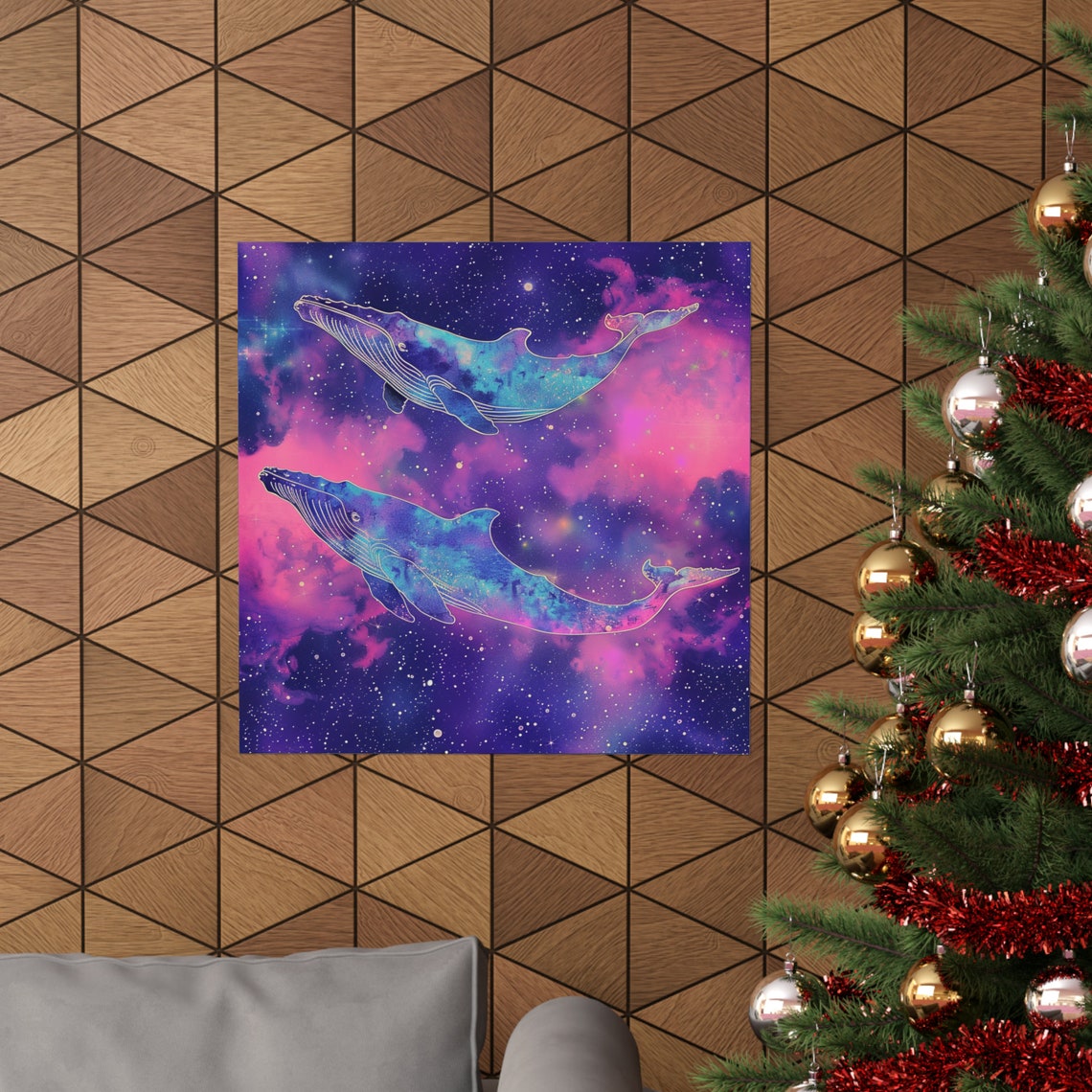 Cosmic Space Whales, Trippy Space Cosmos Art Print - Image 4