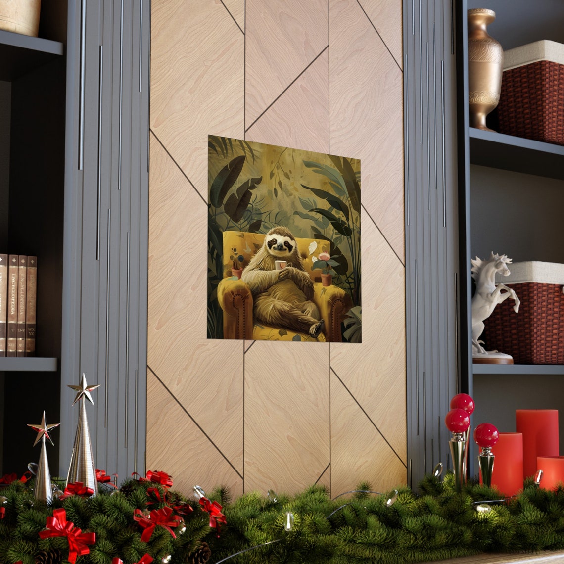 Sloth Therapist Poster, Sloth Humor Art Print - Image 3
