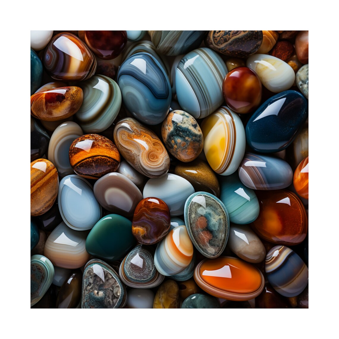 Rainbow Stones Agate Wall Art Print - Image 4