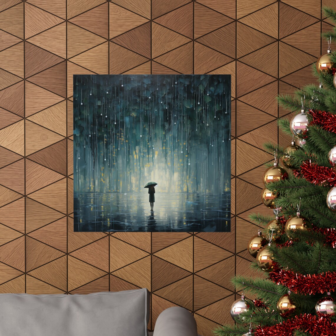 Downpour, Post-Impressionism Rainy Night Art Print - Image 4