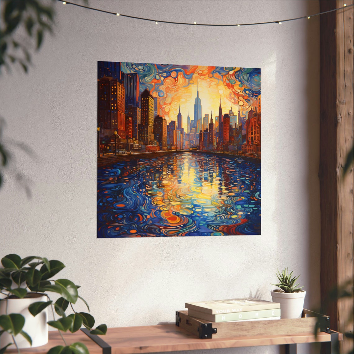 Melting City Post Impressionist Art Print, City View - Image 3
