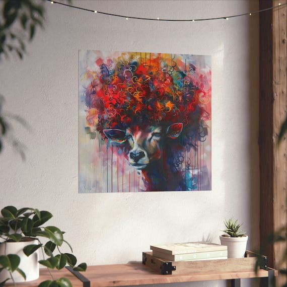 Doe A Deer, Trippy Deer Poster With Rainbow Afro